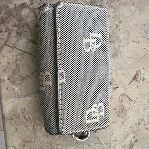 Dooney & Bourke Monogram Canvas Small keychain Wallet in White and Black